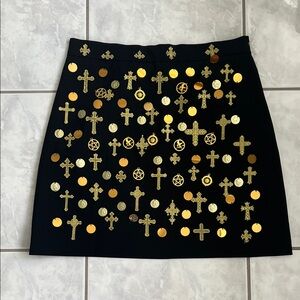 Black and Gold Embellished Women's Skirt